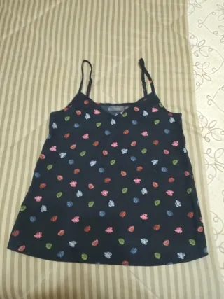 Top tirantes Yessica Talla S estampado hojas
