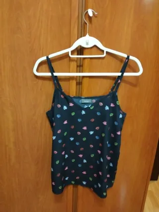 Top tirantes Yessica Talla S estampado hojas