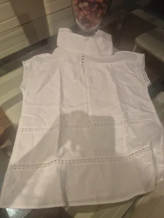 Blusa blanca verano talla M L