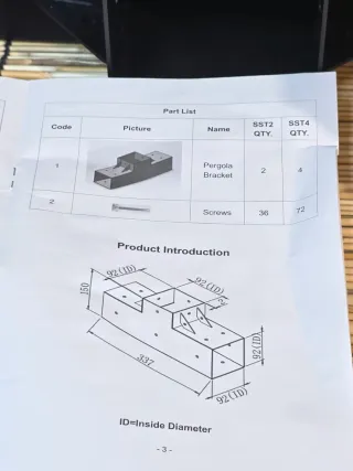 Soportes para pérgola VEVOR
