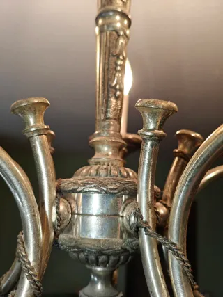 Lámpara araña clásica plata