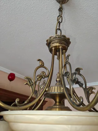 Lámpara Techo Vintage Bronce Cristal