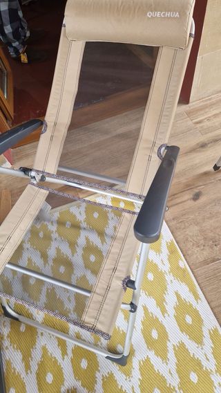 2 Sedie Pieghevoli Reclinabili Beige/Grigio