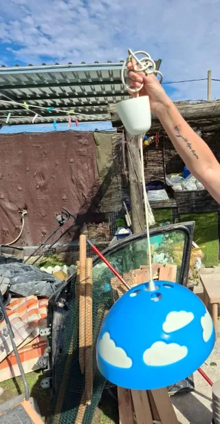 Lámpara infantil nubes azul