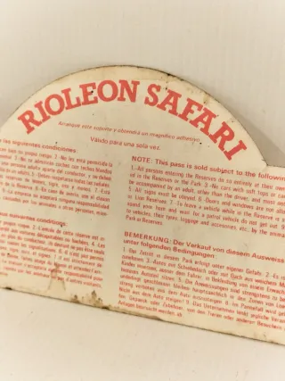 Adhesivo Rioleón Safari 1974 original