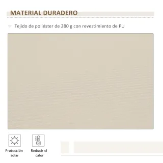 Toldo Balcón 350x250cm Manivela Metal Beige
