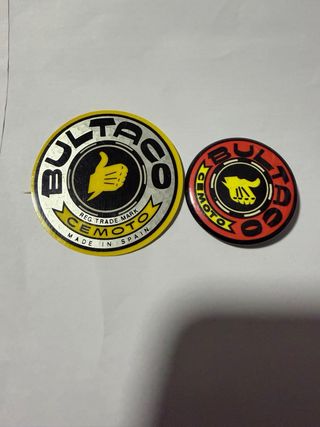 Lote Pegatinas y chapa Bultaco Oficiales