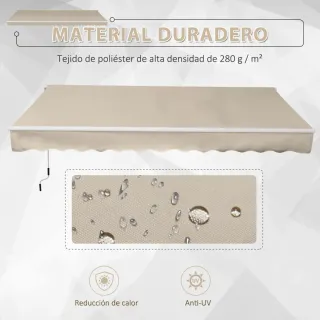 Toldo Balcón Manual Beige 395x245 cm