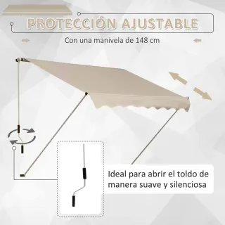 Toldo Balcón Manual Beige 395x245 cm