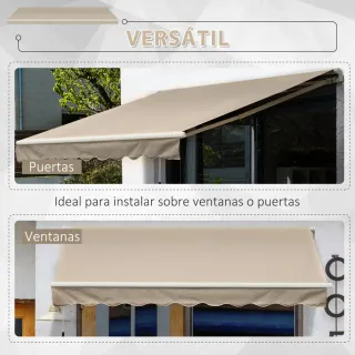 Toldo Balcón Manual Beige 395x245 cm