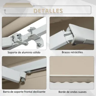 Toldo Balcón Manual Beige 395x245 cm