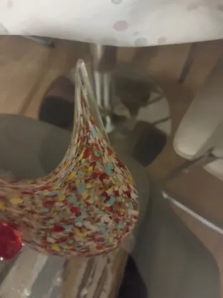 Figura Gallo Cristal Murano Multicolor