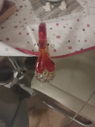 Figura Gallo Cristal Murano Multicolor