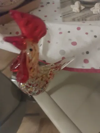 Figura Gallo Cristal Murano Multicolor