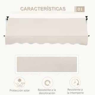 Toldo Retráctil Manual Beige 4x1.2m