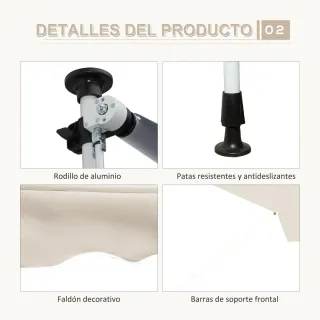 Toldo Retráctil Manual Beige 4x1.2m