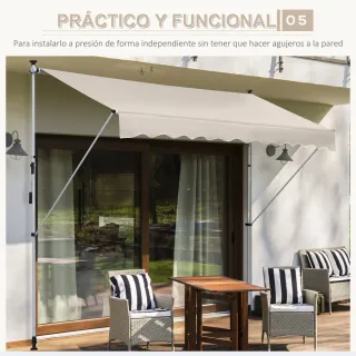 Toldo Retráctil Manual Beige 4x1.2m