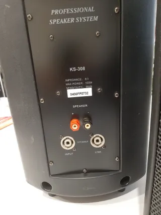 Pareja altavoces KS-308 3 vías 8Ω woofer 8” pasivo