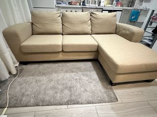 Sofá modular beige de tela