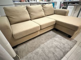 Sofá modular beige de tela