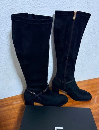 Botas altas gamuza LODI negras mujer