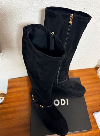 Botas altas gamuza LODI negras mujer