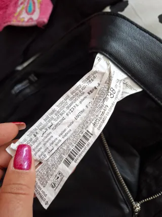 Pantalones polipiel negros Talla 38