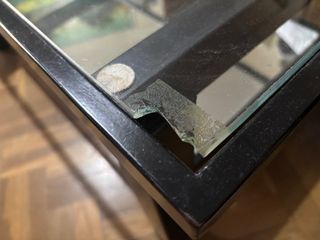 Mesa centro cristal elevable metal negro