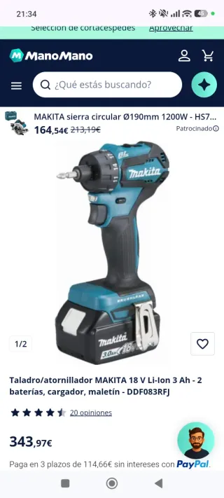 Atornillador Makita con maletín y cargador