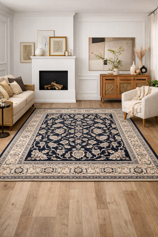 Alfombra azul 200x200 cm | Grande, elegante