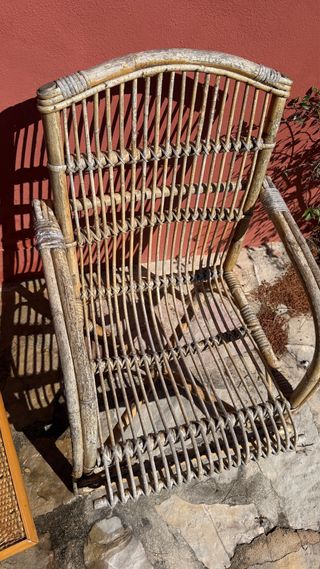 Conjunto ratán: 2 sillones + mesa