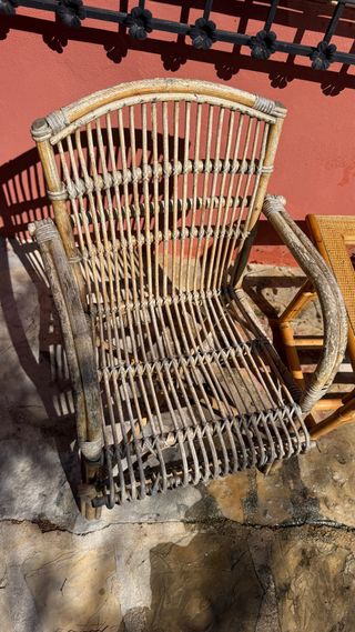 Conjunto ratán: 2 sillones + mesa