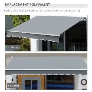 Toldo para Patio/Terraza 400x250cm Gris