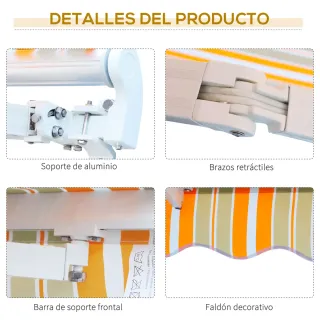 Toldo retráctil 300x250 cm exterior