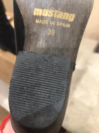 Botas Mustang Mujer Negras Piel Cocodrilo