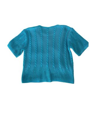 Jersey punto calado trenzado manga corta