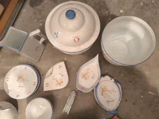 Set Vajilla Porcelana Francesa Náutica Vintage