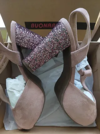 Sandalias BUONAROTTI tacón glitter mujer