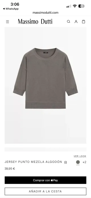 Jersey Massimo Dutti punto mezcla algodón S-M-L