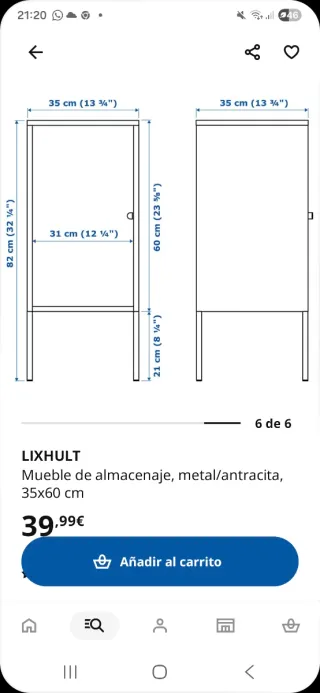 Mueble Almacenaje Azul Metálico Ikea