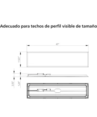 Panel LED Philips ProjectLine 34W 4000k 30x120cm