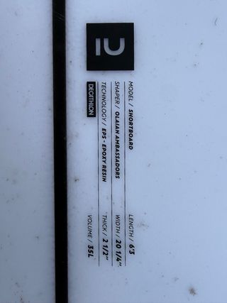Tabla de surf Epoxy 6'3