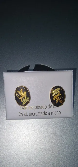 Pendientes Damasquinados Oro Negro