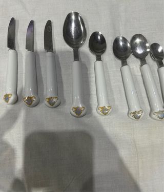 Set posate Sissi porcellana e metallo
