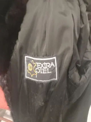 Abrigo Piel Vintage Negro Talla L