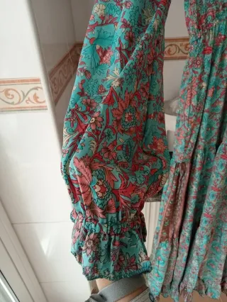 Vestido largo estampado seda talla única