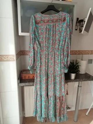 Vestido largo estampado seda talla única