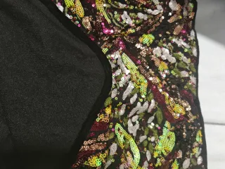 Falda corta lentejuelas multicolor