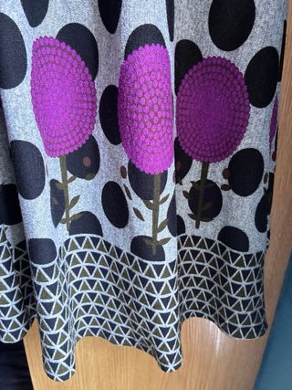 Vestido vintage lunares morado gris