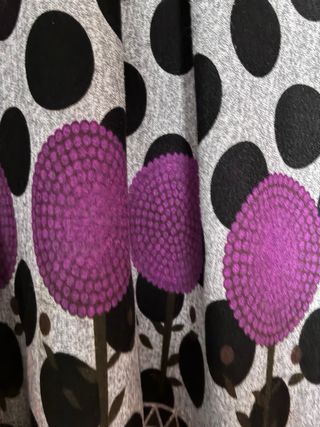 Vestido vintage lunares morado gris